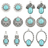 12Pcs 6 Styles Dyed Synthetic Turquoise Pendants FIND-SZ0019-80-1