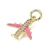 Brass Micro Pave Clear Cubic Zirconia Charms CU-CBAEEA8-36B-G-2