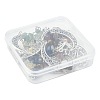 7Pcs Natural & Synthetic Gemstone Moon Pendant Decorations PALLOY-FS00062-8