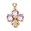 Brass Micro Pave Cubic Zirconia Pendants KK-K274-13G-2