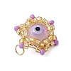 Beaded Star Eye Charms PALLOY-MZ00575-06-4