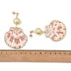Electroplate Natural Sea Shell Dangle Earrings EJEW-JE07373-6