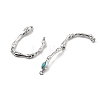 Brass Synthetic Turquoise Toggle Clasps KK-B129-19P-2