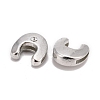 Letter Slider Beads for Watch Band Bracelet Making ALRI-O012-U-NR-2