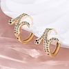 Brass Cubic Zirconia Hoop Earrings EJEW-Q014-39G-1