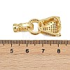 Brass Micro Pave Cubic Zirconia Fold Over Clasps ZIRC-L062-K01-G-1-2