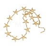 304 Stainless Steel Starfish Link Chain Necklaces for Women NJEW-G179-01G-2