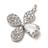 Brass Rhinestone Pendants RB-CBAFDDC-02P-2