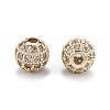 Brass Micro Pave Clear Cubic Zirconia Beads LS-ZIRC-D274-02G-01-2