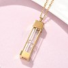 Glass Hourglass Rectangle Pet Memorial Keepsake Urn Ashes Pendant Necklaces NJEW-P326-01G-2