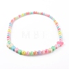 Round Acrylic Graduated Beaded Necklaces for Kids NJEW-JN03433-2