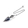 Natural Lapis Lazuli Chip & Epoxy Resin Dowsing Pendulum Big Pendants AJEW-N004-01C-1