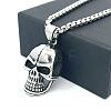 304 Stainless Steel Gothic Skull Pendant Necklaces for Men QF4021-4