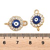 304 Stainless Steel Crystal Rhinestone Connector Charms STAS-G398-24G-01-3