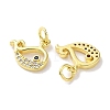 Rack Plating Brass Micro Pave Clear Cubic Zirconia Pendants KK-Z039-19G-2