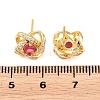 Brass Micro Pave Cubic Zirconia Stud Earrings for Women KK-A305-10G-05-4