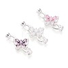 Brass Micro Pave Cubic Zirconia Fold Over Clasps KK-U037-10S-1