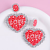 Valentine's Day Acrylic Dangle Stud Earrings FS-WG3830D-06-1
