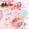 90Pcs 3 Styles Spray Painted Textured Opaque Acrylic Beads OACR-YW0004-70-5