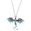 Alloy Enamel Dragon Pendant Necklaces NJEW-V005-01AS-01-1