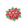 Christmas Glass Seed Beaded Snowflake Pendants PALLOY-MZ00800-3