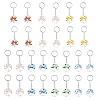 28Pcs 7 Colors Alloy Glass Keychains KEYC-FH00005-1