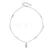 Alloy Flower Pendant Brass Leaf Link Chain Necklaces for Women NJEW-JN05866-4