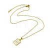 Ion Plating(IP) Rectangle with Initial Letter 304 Stainless Steel Pendant Necklace NJEW-R265-04G-N-3