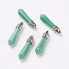 Natural Green Aventurine Pointed Pendants G-P309-08-1