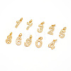 Real 18K Gold Plated Brass Micro Pave Cubic Zirconia Charms ZIRC-E012-M-1
