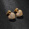 Brass Micro Pave Cubic Zirconia Stud Earrings EJEW-F418-08G-4