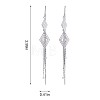 Anti-Tarnish Clear Cubic Zirconia Rhombus with Chain Tassel Dangle Earrings JE1041A-2