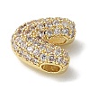 Brass Micro Pave Cubic Zirconia Beads KK-P290-61G-V-2