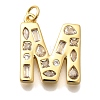 Brass Micro Pave Clear Cubic Zirconia Pendants KK-G521-01G-M-1