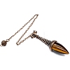 Natural Tiger Eye Dowsing Pendulum Big Pendants PW-WGFD073-01-1