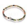 Natural Indian Agate Stretch Bracelets BJEW-JB03939-11-1