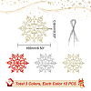 3 Bags 3 Colors Glitter Snowflake Plastic Pendant Decorations AJEW-GA0006-08-2