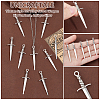 40Pcs Tibetan Style DIY Alloy Sword Weapon Big Pendants FIND-UN0003-13-4