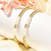 Brass Beaded Stretch Bracelets for Women BJEW-U018-01G-2