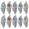 10Pcs 5 Colors Alloy Glass Big Pendants FIND-CJ0005-78-1