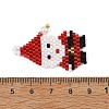 Christmas Glass Seed Beaded Pendants PALLOY-MZ01423-3