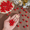 Spray Painted Round Natural Schima Wood Beads WOOD-PA0001-81B-01-3