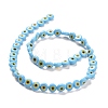 Handmade Evil Eye Lampwork Flat Round Bead Strands LAMP-L058-8mm-17-2