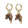 Brass Shell Shape Hoop Earrings EJEW-JE06747-02-3