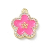 Brass Micro Pave Clear Cubic Zirconia and Enamel Pendants KK-A300-18F-1