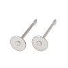 Tarnish Resistant 304 Stainless Steel Flat Round Blank Peg Stud Earring Findings X-STAS-S028-23-2