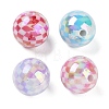 UV Plating Rainbow Iridescent Acrylic Beads OACR-O008-02A-1