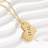 304 Stainless Steel Number 11:11 Pendant Necklaces NJEW-NH0002-01G-01-1
