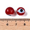 Handmad Evil Eye Round Lampwork Beads LAMP-T021-17D-2