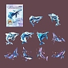 10Pcs Whale with Starshine Themed Shell Light PET Adhesive Waterproof Stickers Self-Adhesive Stickers PW-WG12E90-04-1